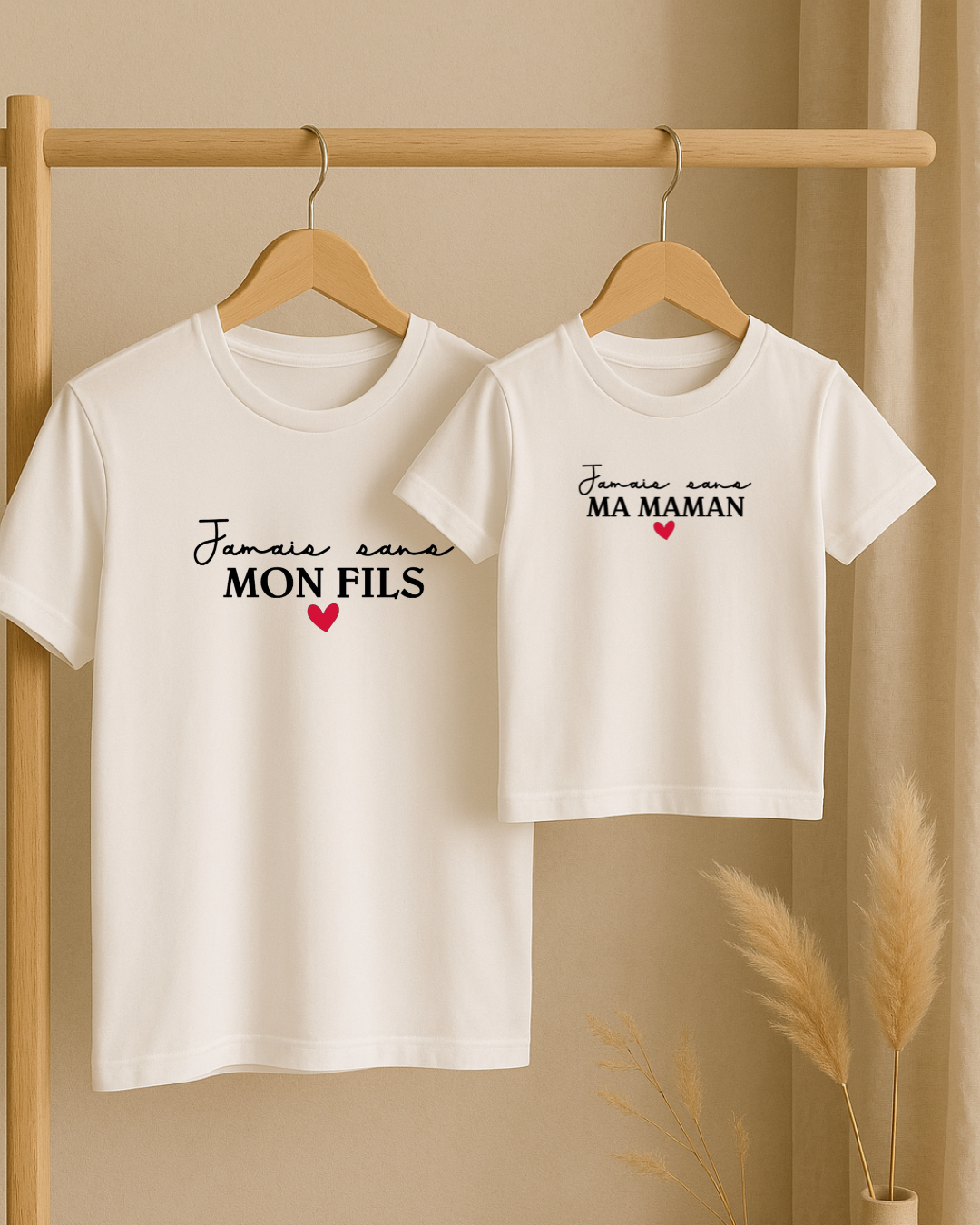 Coffret textile personnalisé t-shirt adulte et t-shirt enfant
