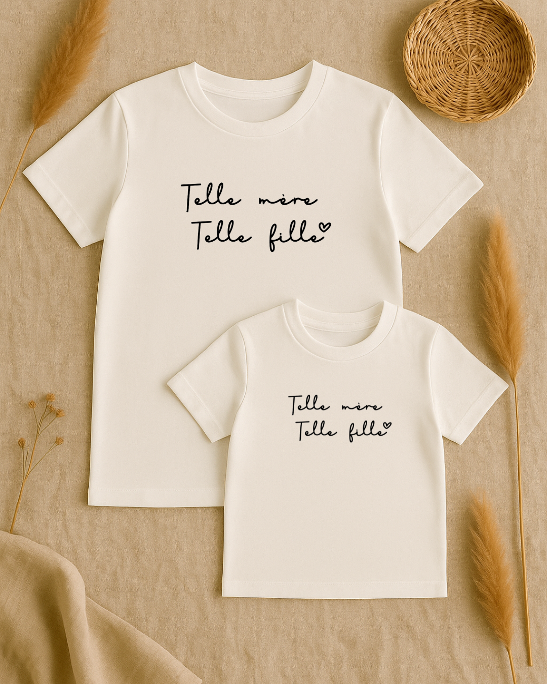 Coffret textile personnalisé t-shirt adulte et t-shirt enfant