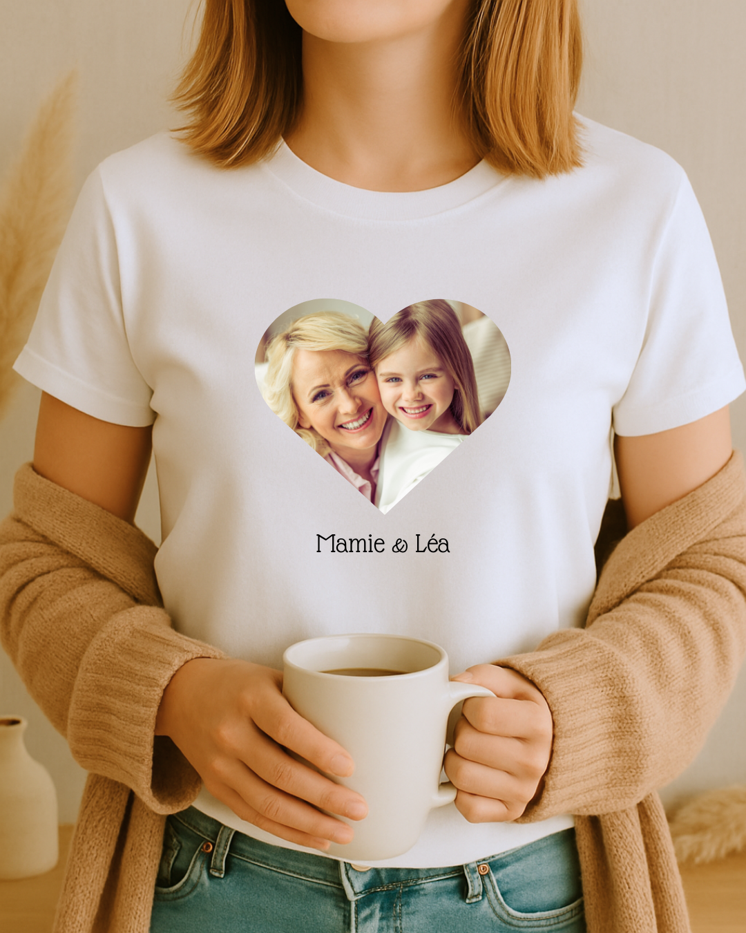 T-shirt personnalisé avec photo et message