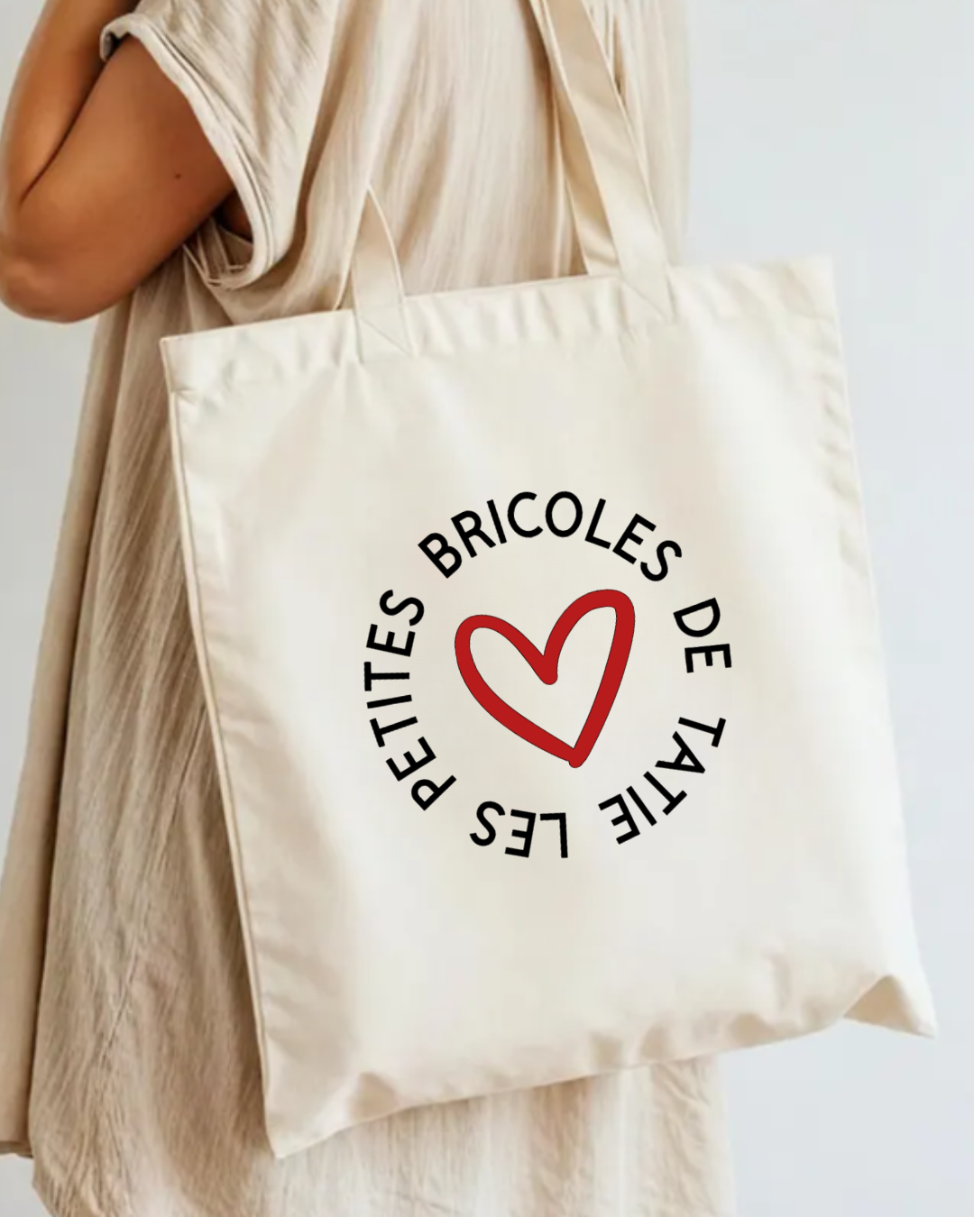 Tote bag en coton personnalisé les petites bricoles de + coeur
