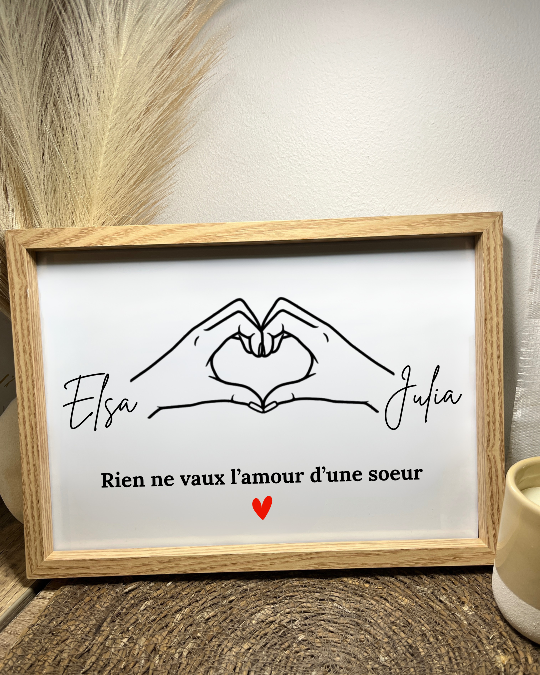 personnalisé avec mains et message