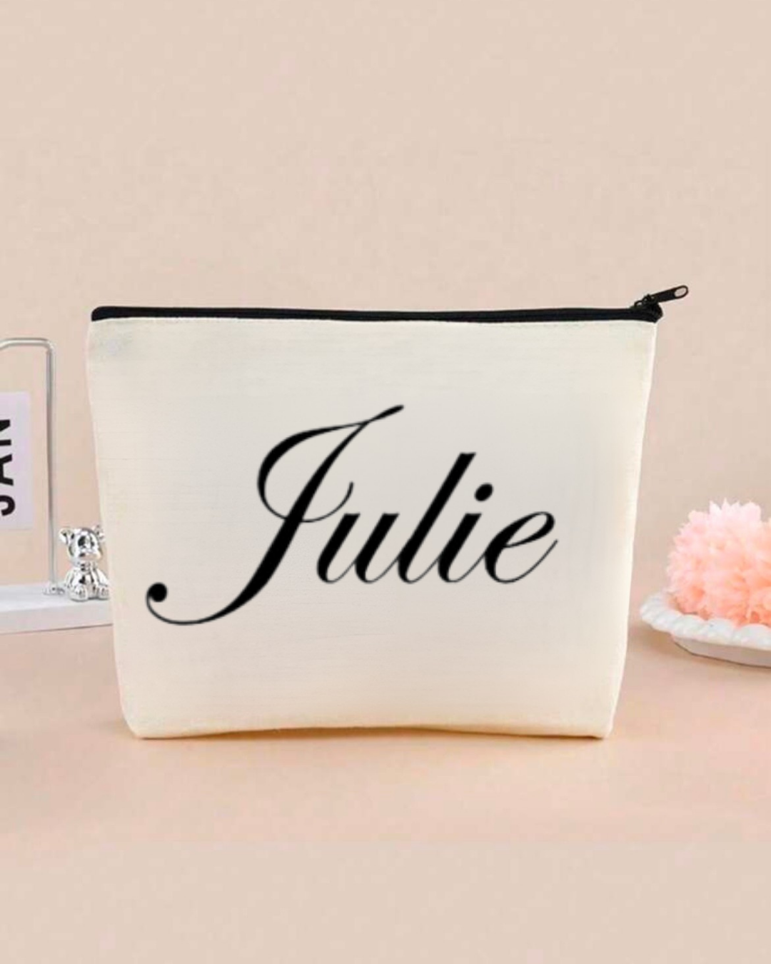 pochette en coton, personnalisée avec prénom