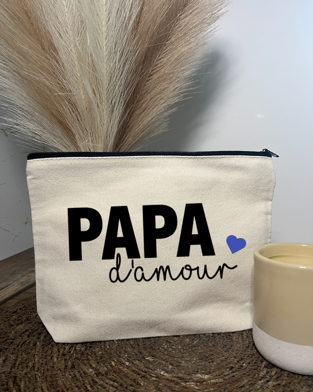 pochette en coton , papa d'amour, texte modifiable
