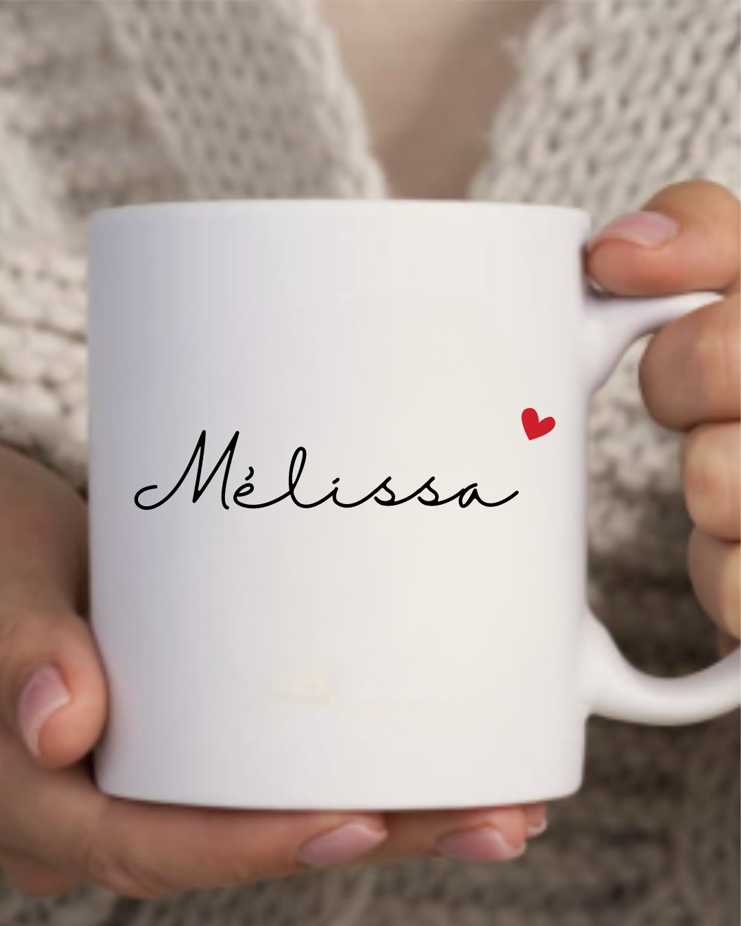 mug personnalisé prénom + coeur