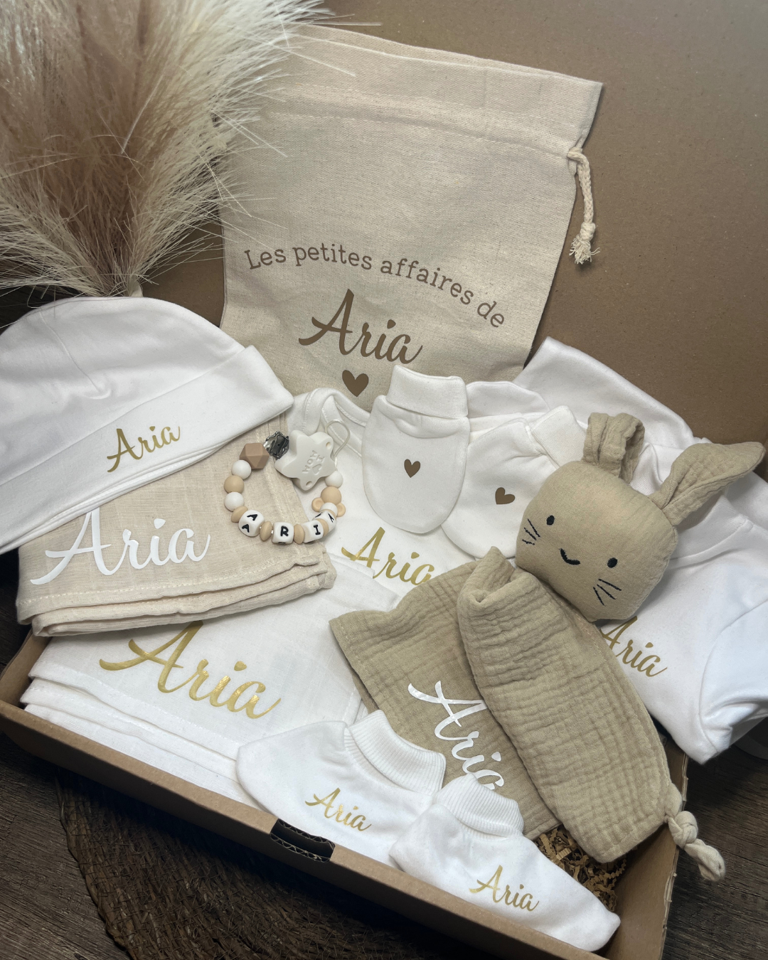 Coffret bébé prénom personnalisé 10 pièces