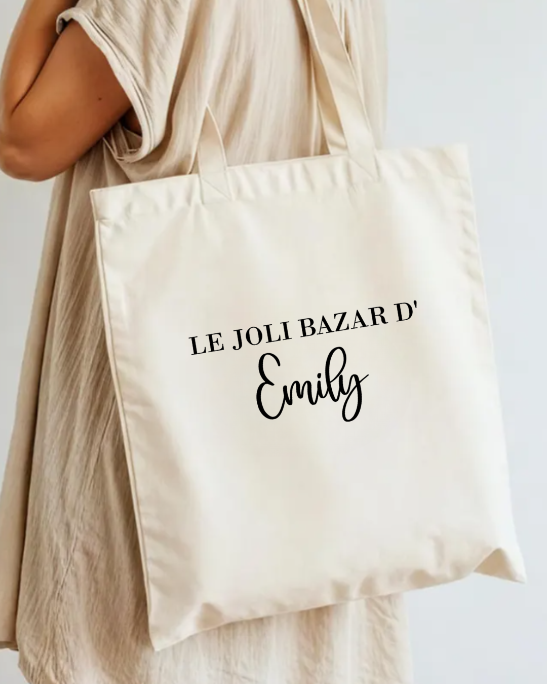 Tote bag en coton personnalisé le joli bazar de + prénom