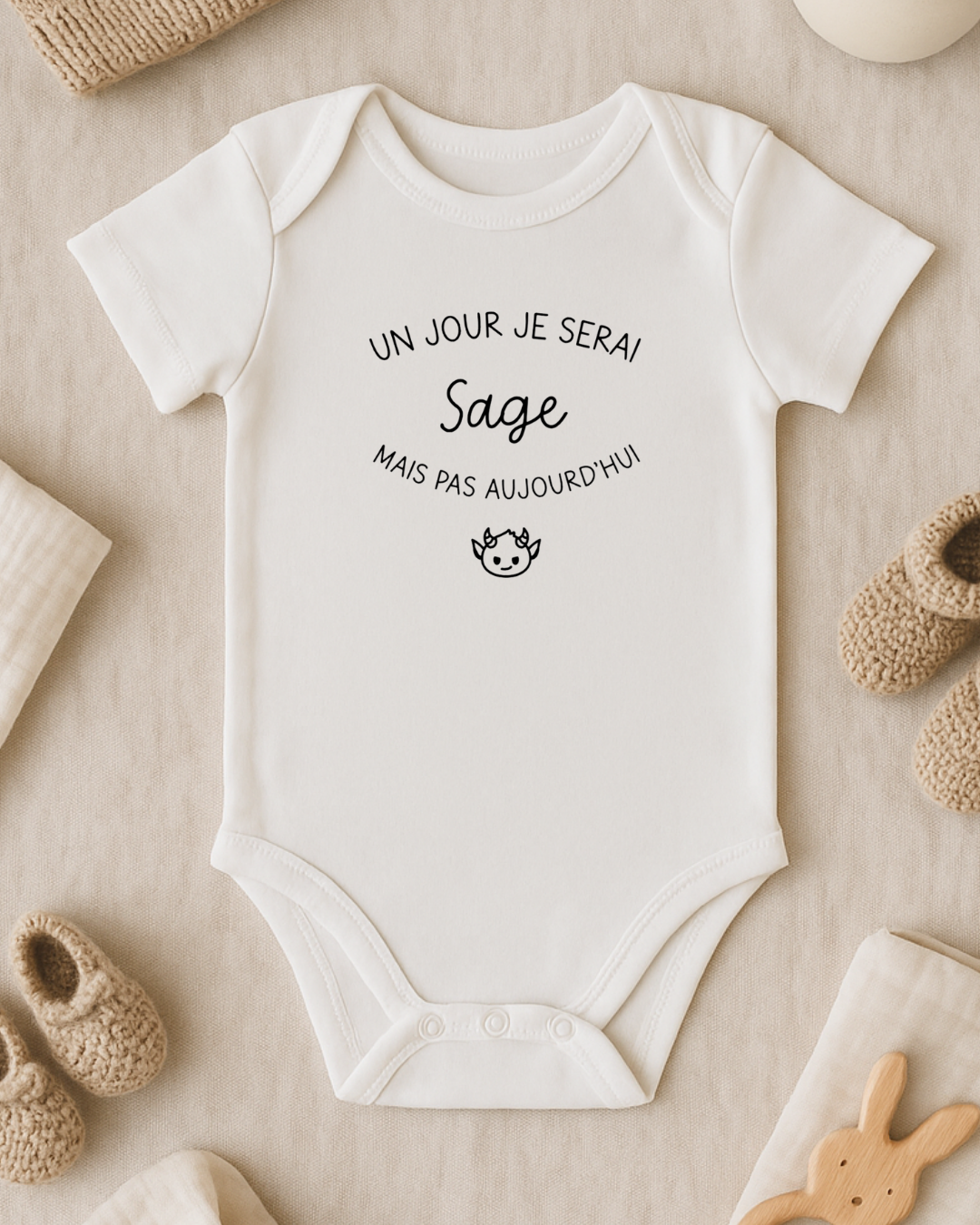 Body bébé inscription : un jour je serais sage mais pas aujourd'hui