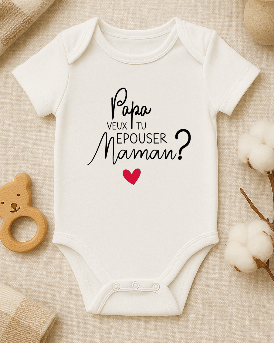 Body bébé inscription : papa veux tu épouser Maman?