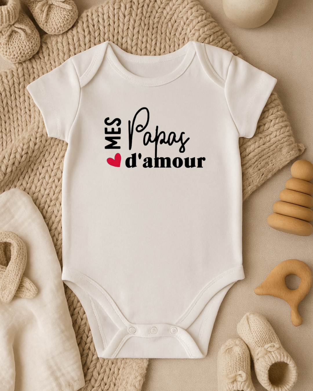 Body bébé inscription: mes papas d'amour