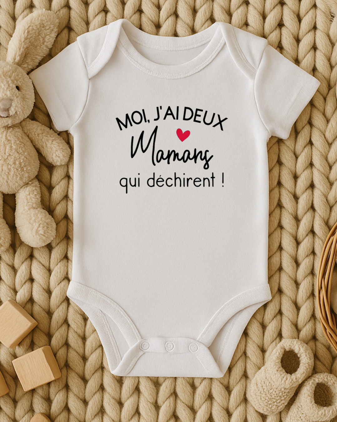 Body bébé inscription: moi j'ai deux mamans qui déchirent