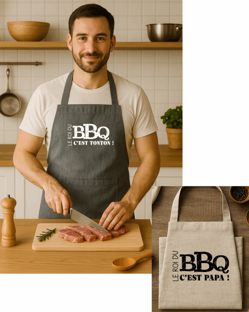 Tablier personnalisé inscription : Le roi du BBQ