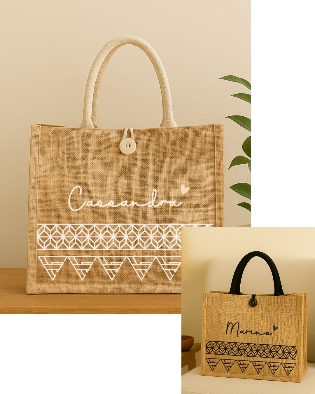 Sac en jute personnalisé avec prénom