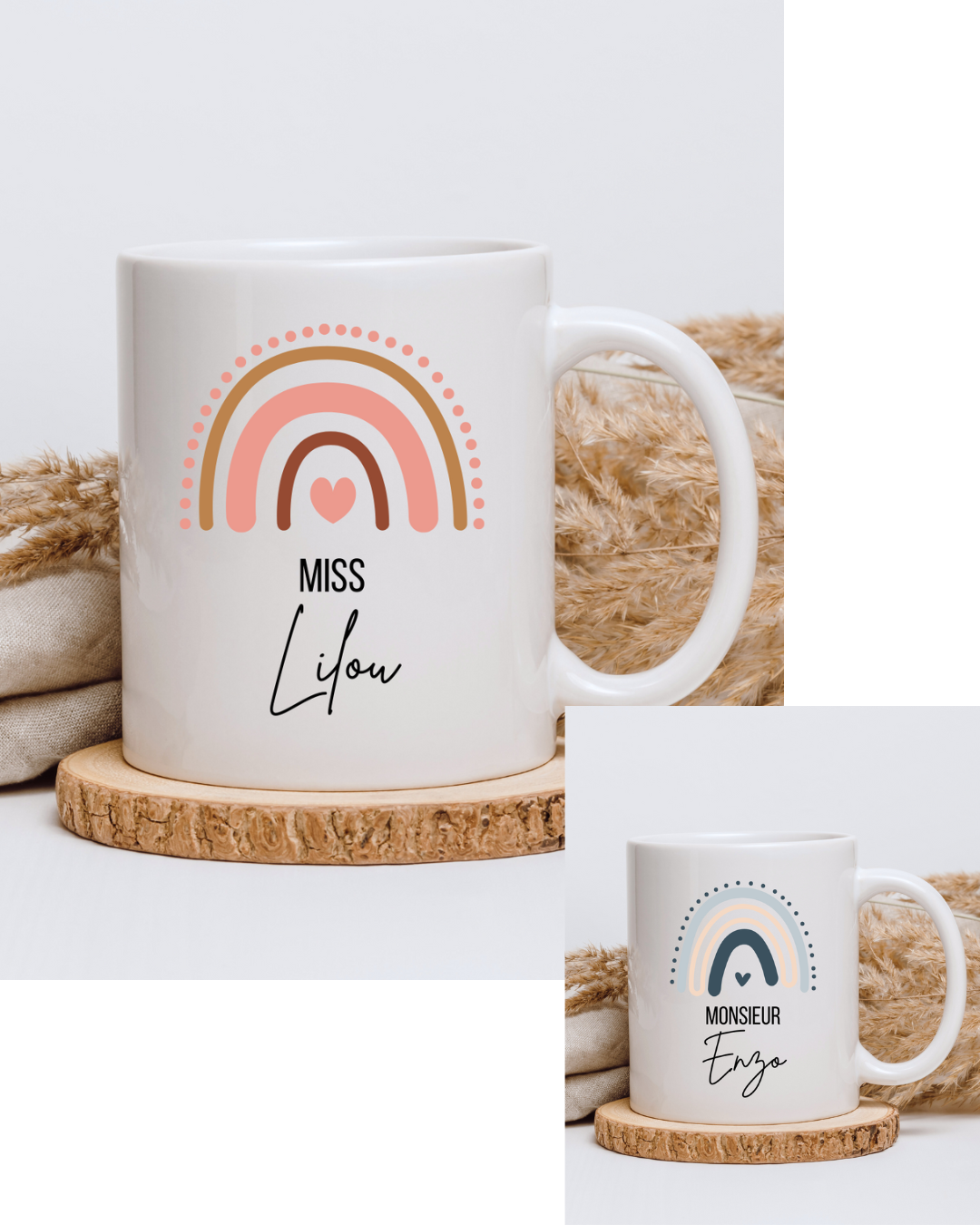 mug personnalisé arc en ciel + prénom