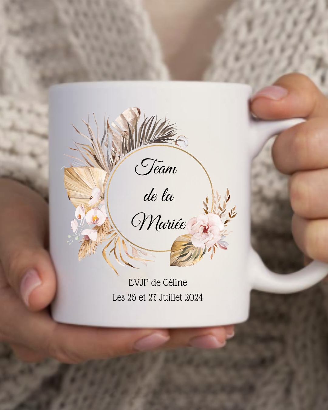 mug personnalisé, team de la mariée, + texte modifiable