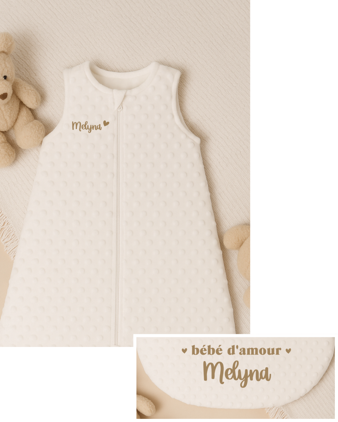 Gigoteuse bébé personnalisée avec prénom